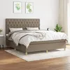 Image de vidaXL Boxspring met matras stof taupe 160x200 cm3142589