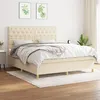 Image de vidaXL Boxspring met matras stof cràmekleurig 160x200 cm3142590