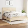 Image de vidaXL Boxspring met matras stof cràmekleurig 180x200 cm3142598