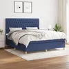 Image de vidaXL Boxspring met matras stof blauw 180x200 cm3142599