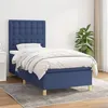 Image de vidaXL Boxspring met matras stof blauw 90x190 cm3142623