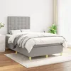 Image de vidaXL Boxspring met matras stof lichtgrijs 120x200 cm3142641