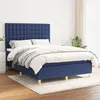 Image de vidaXL Boxspring met matras stof blauw 140x190 cm3142655