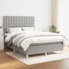 Image de vidaXL Boxspring met matras stof lichtgrijs 140x200 cm3142657