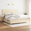 Image de vidaXL Boxspring met matras stof cràmekleurig 200x200 cm3142686