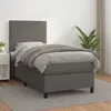 Image de vidaXL Boxspring met matras kunstleer grijs 100x200 cm3142711