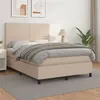 Image de vidaXL Boxspring met matras kunstleer cappuccinokleurig 140x200 cm3142730