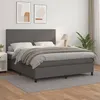 Image de vidaXL Boxspring met matras kunstleer grijs 160x200 cm3142735