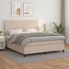 Image de vidaXL Boxspring met matras kunstleer cappuccinokleurig 180x200 cm3142742