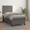 Image de vidaXL Boxspring met matras kunstleer grijs 100x200 cm3142771