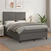 Image de vidaXL Boxspring met matras kunstleer grijs 140x200 cm3142789