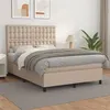 Image de vidaXL Boxspring met matras kunstleer cappuccinokleurig 140x190 cm3142844