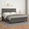 Image de vidaXL Boxspring met matras kunstleer grijs 160x200 cm3142855