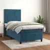 Image de vidaXL Boxspring met matras fluweel donkerblauw 90x190 cm3142879