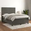 Image de vidaXL Boxspring met matras fluweel donkergrijs 140x190 cm3142900