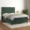 Image de vidaXL Boxspring met matras fluweel donkergroen 140x200 cm3142908