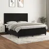 Image de vidaXL Boxspring met matras fluweel zwart 160x200 cm3142913