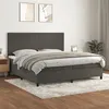 Image de vidaXL Boxspring met matras fluweel donkergrijs 200x200 cm3142924