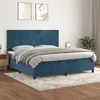 Image de vidaXL Boxspring met matras fluweel donkerblauw 200x200 cm3142927