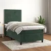Image de vidaXL Boxspring met matras fluweel donkergroen 90x190 cm3142938