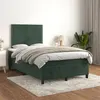 Image de vidaXL Boxspring met matras fluweel donkergroen 120x200 cm3142956