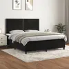 Image de vidaXL Boxspring met matras fluweel zwart 180x200 cm3142979