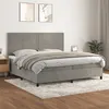 Image de vidaXL Boxspring met matras fluweel lichtgrijs 200x200 cm3142983