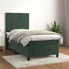 Image de vidaXL Boxspring met matras fluweel donkergroen 90x200 cm3143004