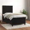 Image de vidaXL Boxspring met matras fluweel zwart 100x200 cm3143009