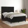 Image de vidaXL Boxspring met matras fluweel zwart 140x200 cm3143027