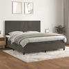 Image de vidaXL Boxspring met matras fluweel donkergrijs 200x200 cm3143044