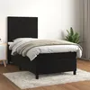 Image de vidaXL Boxspring met matras fluweel zwart 80x200 cm3143051