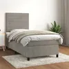 Image de vidaXL Boxspring met matras fluweel lichtgrijs 90x190 cm3143055