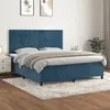 Image de vidaXL Boxspring met matras fluweel donkerblauw 180x200 cm3143101
