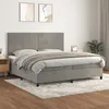 Image de vidaXL Boxspring met matras fluweel lichtgrijs 200x200 cm3143103