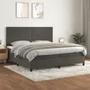 Image de vidaXL Boxspring met matras fluweel donkergrijs 200x200 cm3143104