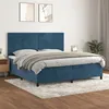 Image de vidaXL Boxspring met matras fluweel donkerblauw 200x200 cm3143107