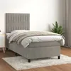 Image de vidaXL Boxspring met matras fluweel lichtgrijs 90x200 cm3143121