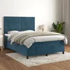 Image de vidaXL Boxspring met matras fluweel donkerblauw 140x190 cm3143143
