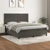Image de vidaXL Boxspring met matras fluweel donkergrijs 160x200 cm3143152