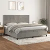 Image de vidaXL Boxspring met matras fluweel lichtgrijs 200x200 cm3143163