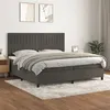 Image de vidaXL Boxspring met matras fluweel donkergrijs 200x200 cm3143164