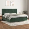 Image de vidaXL Boxspring met matras fluweel donkergroen 200x200 cm3143166
