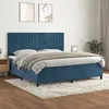 Image de vidaXL Boxspring met matras fluweel donkerblauw 200x200 cm3143167