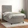 Image de vidaXL Boxspring met matras fluweel lichtgrijs 90x190 cm3143175