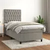 Image de vidaXL Boxspring met matras fluweel lichtgrijs 100x200 cm3143187