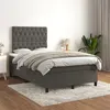 Image de vidaXL Boxspring met matras fluweel donkergrijs 120x200 cm3143194