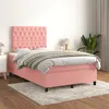 Image de vidaXL Boxspring met matras fluweel roze 120x200 cm3143198