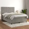 Image de vidaXL Boxspring met matras fluweel lichtgrijs 140x200 cm3143205