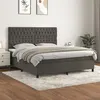 Image de vidaXL Boxspring met matras fluweel donkergrijs 180x200 cm3143218